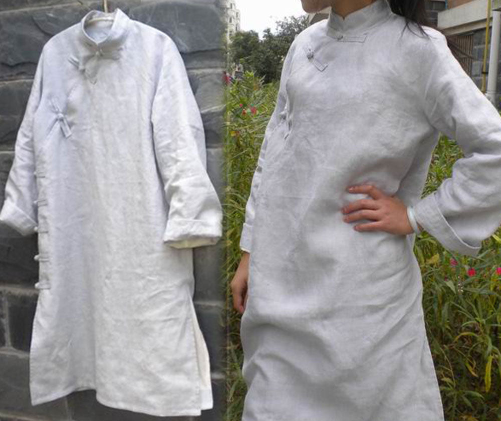 edoa Linen Cheongsam Dress