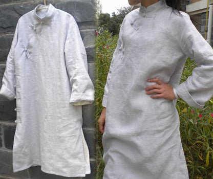 edoa Linen Cheongsam Dress