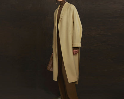 edoa Double Faced Wool Wrap Coat 