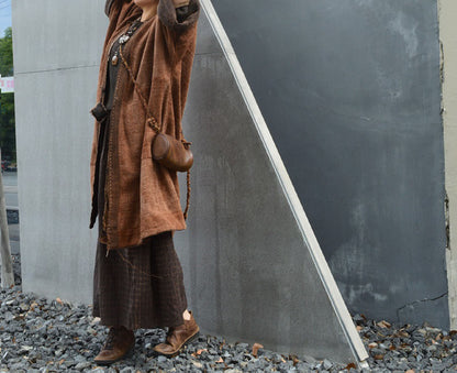 edoa Reversible Oversized Mud Tussah Silk Kimono Coat