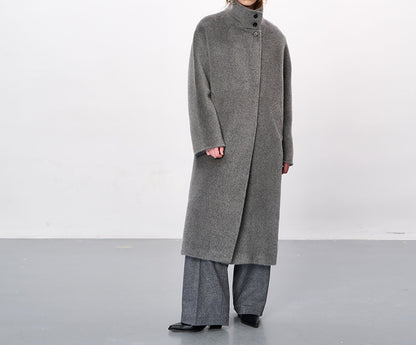edoa Suri Alpaca Funnel Neck Cocoon Coat 