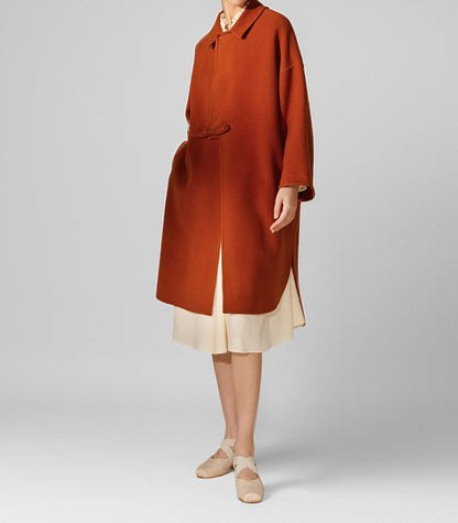 edoa Chinese Style Double-faced Wool Coat 