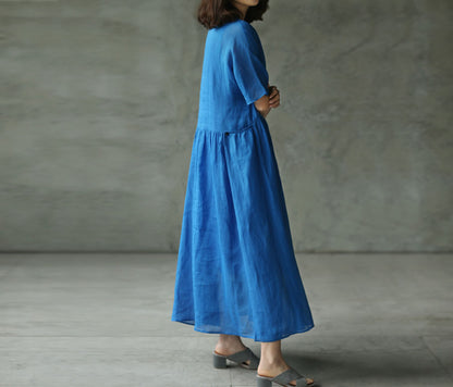 edoa High Counted Ramie Dress