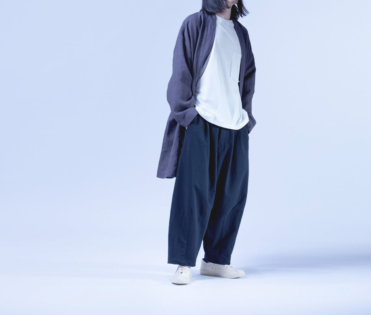 edpa Simplicity Gray Washed Ramie Kimono Jacket