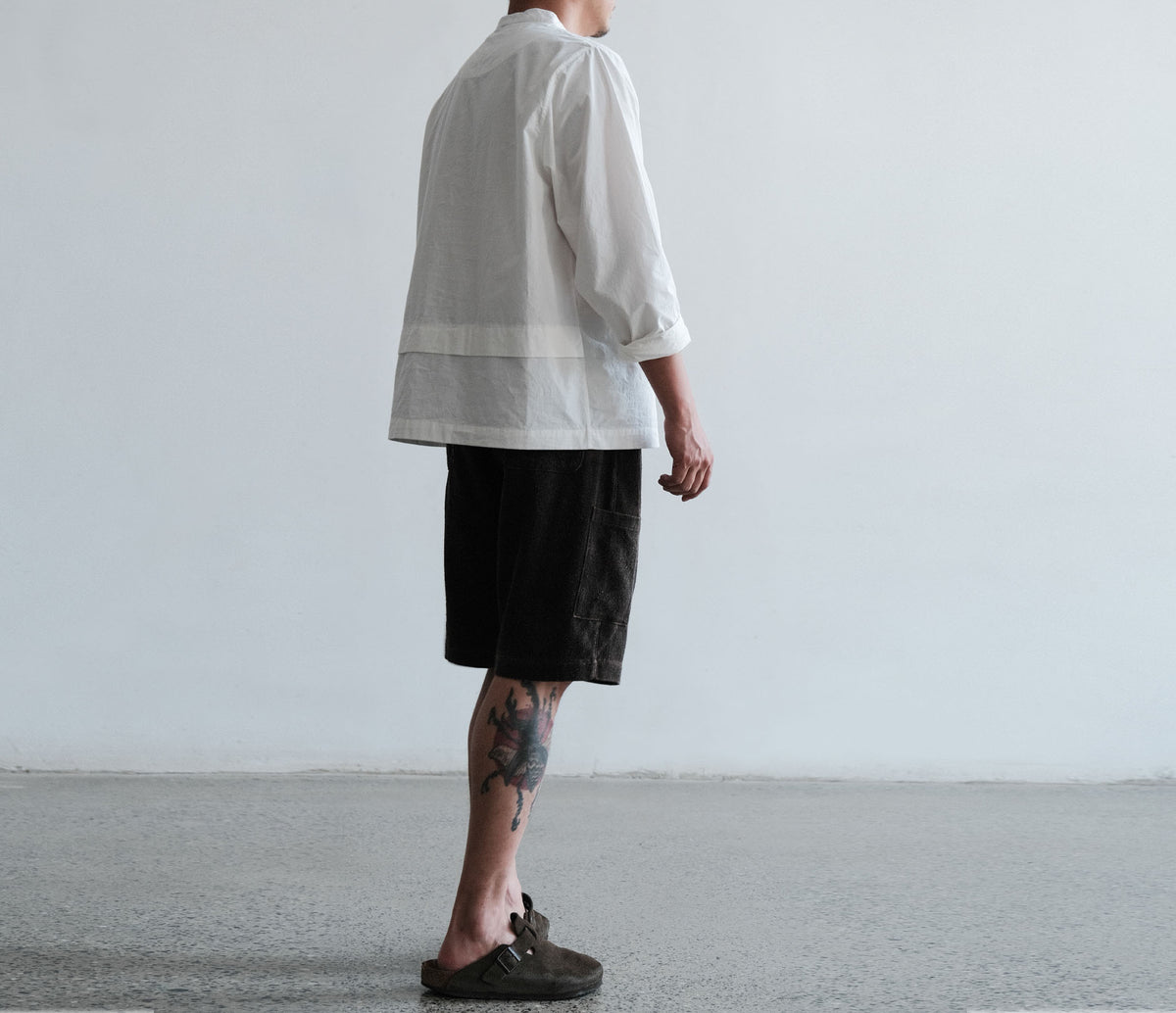 edoa Heavy Weight Mud Tussah Silk Shorts