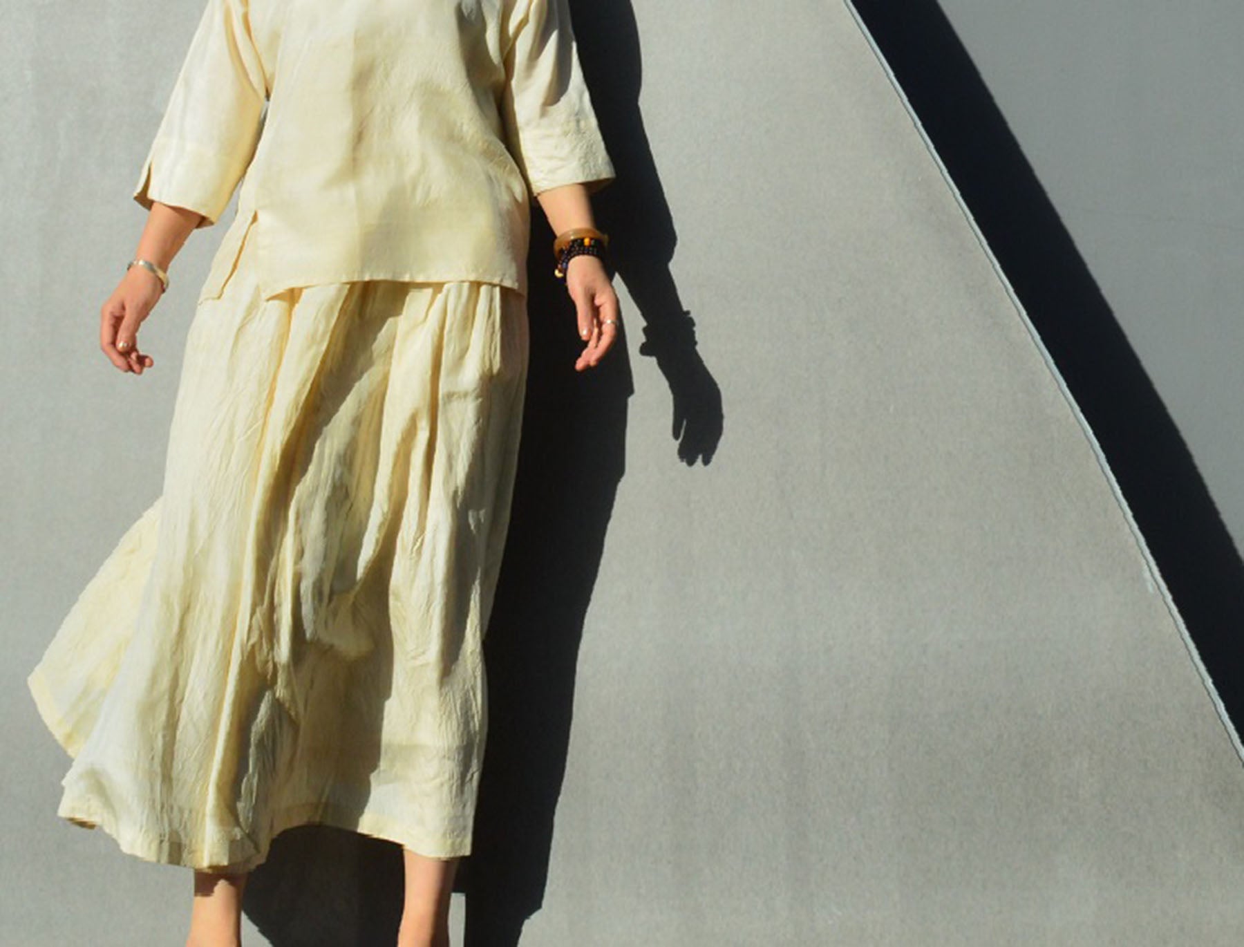 edoa Plus Size Tussah Silk Skirt 