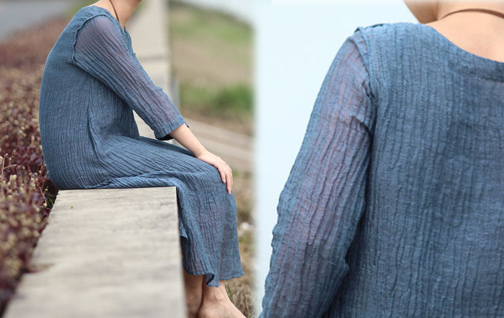 edoa Textured Linen A-line Tunic