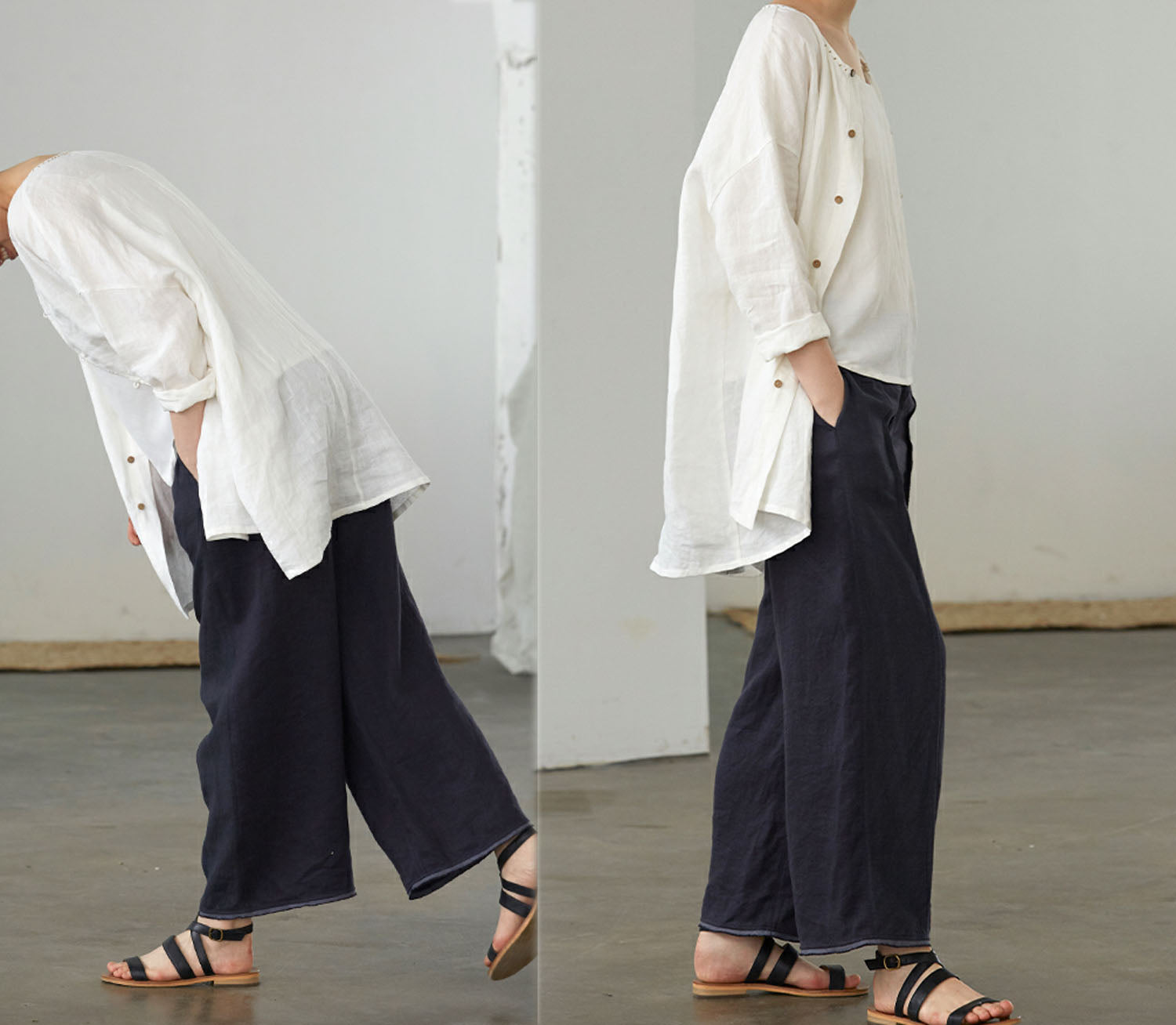 edoa Off White French Linen Jacket