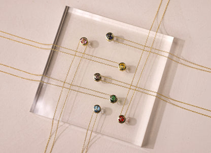 edoa Dainty Minimalist Zodiac Birthstone Necklace