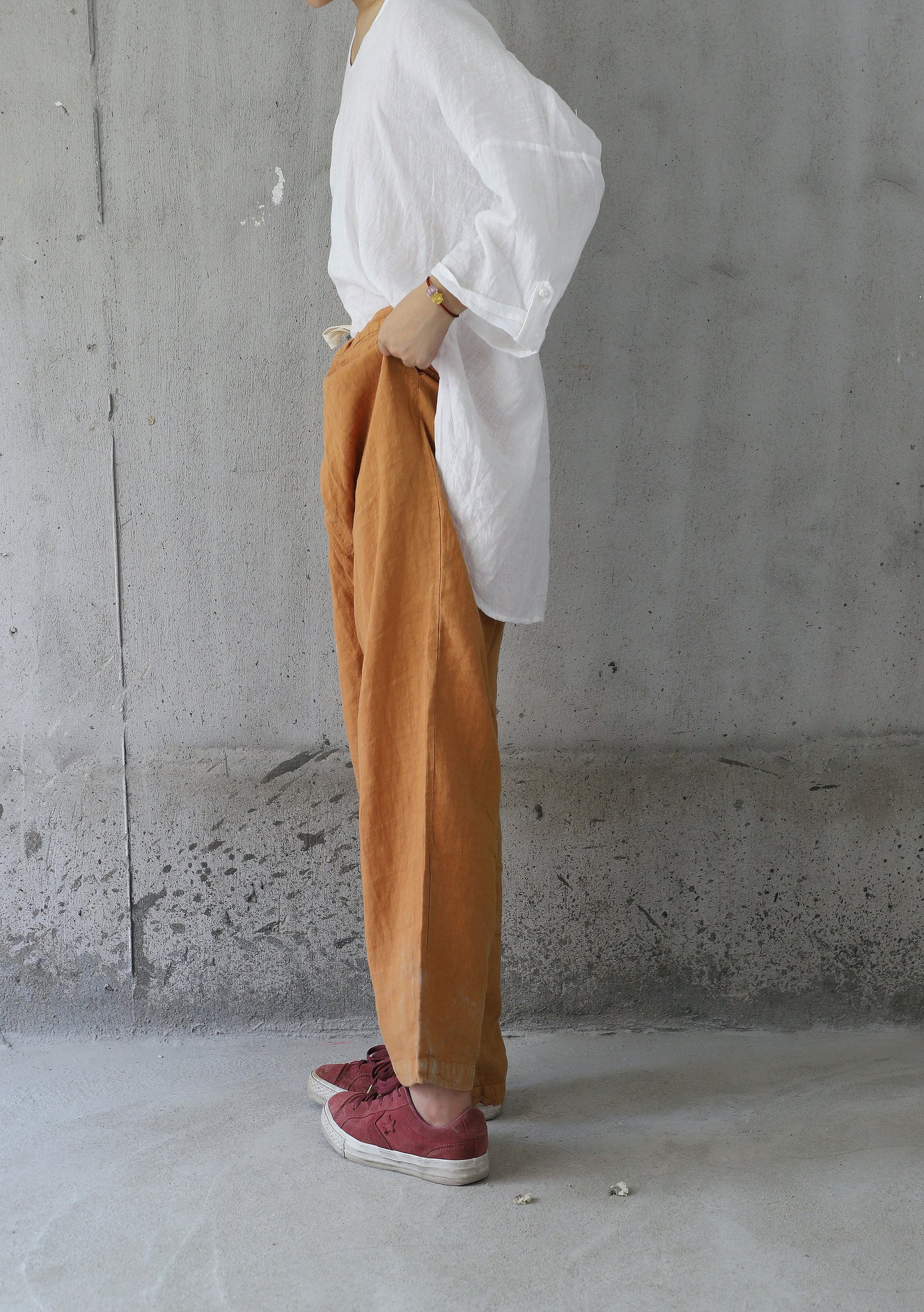 edoa High Counted French Linen Blouse