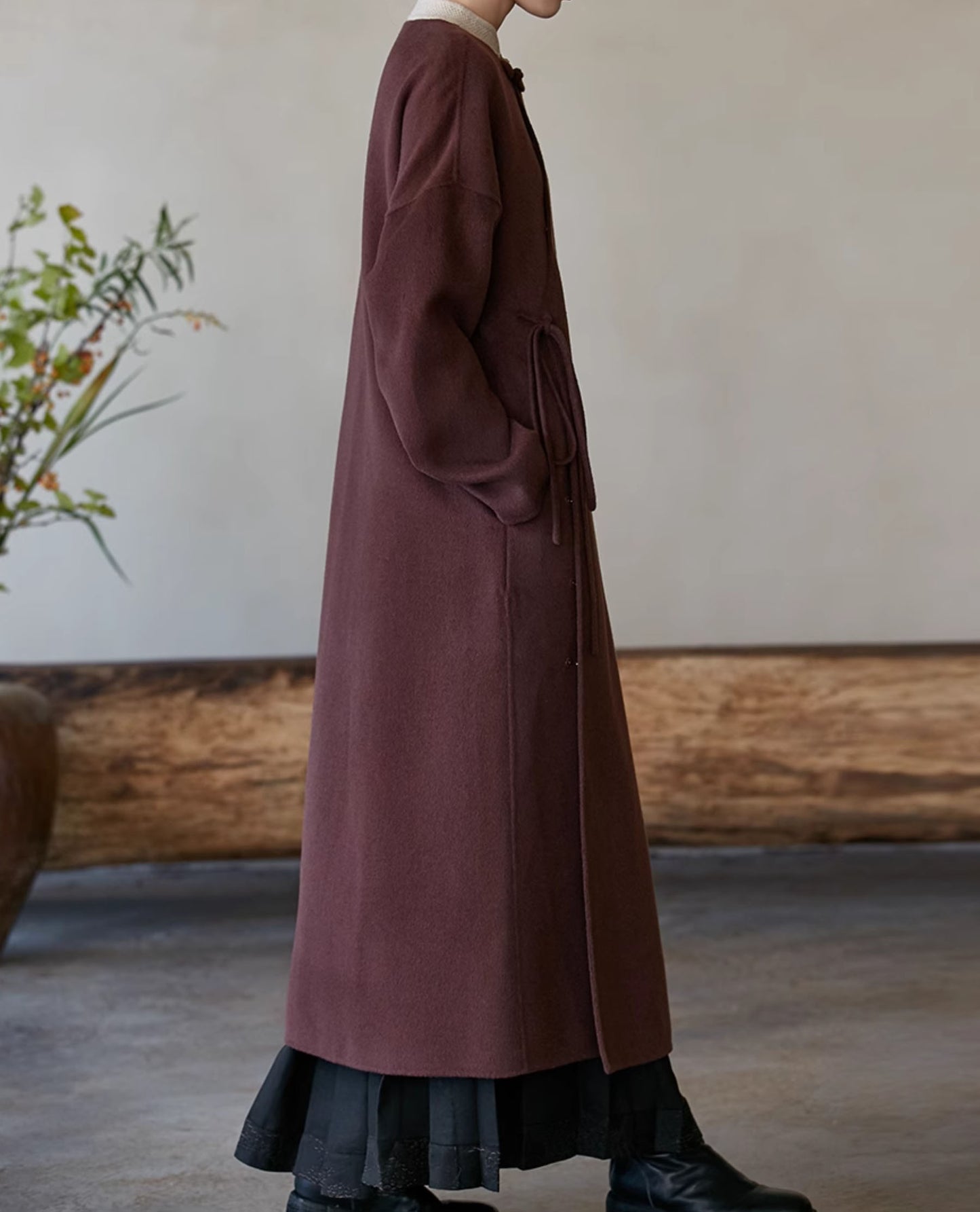 edoa Double Faced Wool Chinese Dress