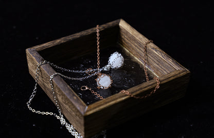 edoa Captured Moon Natural White Crystal Necklace