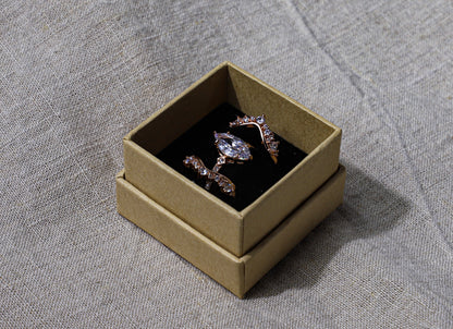 edoa The Aurora Crown Pave Ring Set