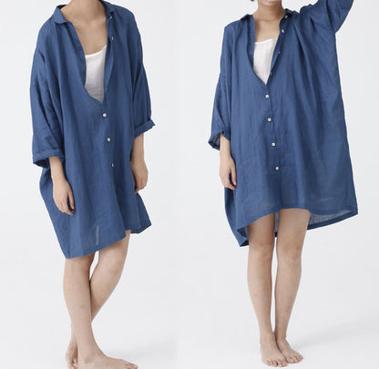 edoa Peter Pan Collar Shirt Dress 