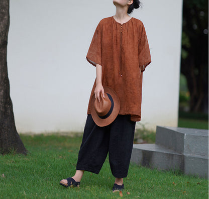 edoa Loose Fitting Mud Silk Tunic 