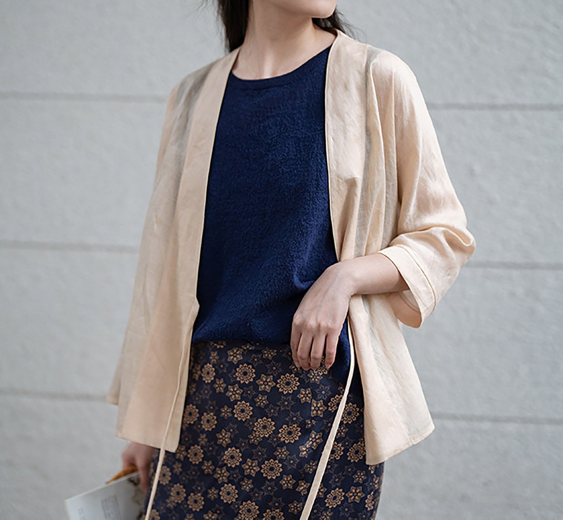 edoa Distressed Gauzy Ramie Hanfu Jacket
