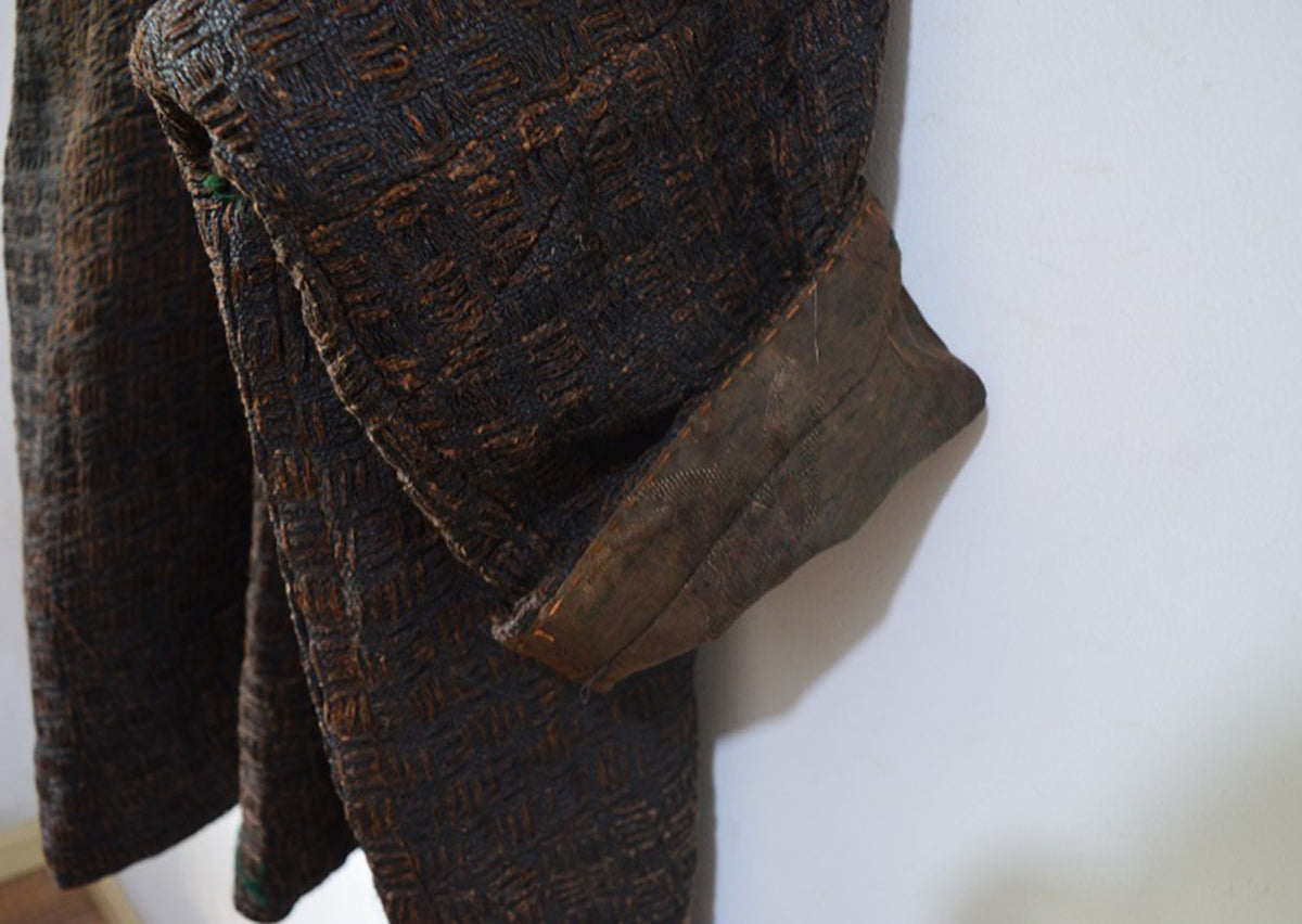 Mud Tussah Silk Tweed Kimono Coat co0242 X008
