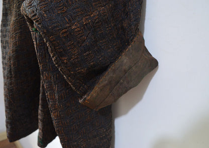 Mud Tussah Silk Tweed Kimono Coat co0242 X008
