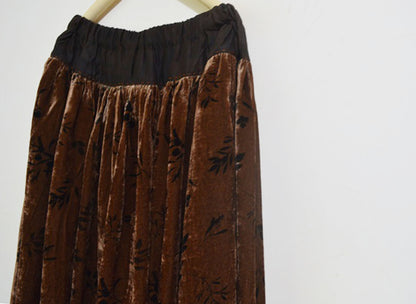 Loose Dioscorea Dyed Silk Velvet Skirt sk0081 X023