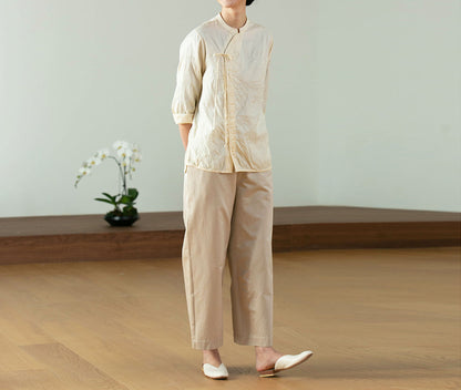 edoa Tussah Silk Chinese Blouse 