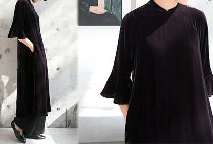 edoa Silk Velvet Modified Qipao