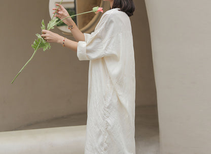 edoa Minimalist Tussah Silk Tunic Dress