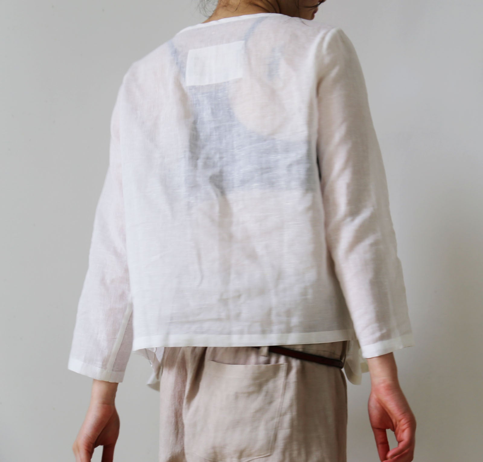 edoa Linen Cotton blend Pleated Top