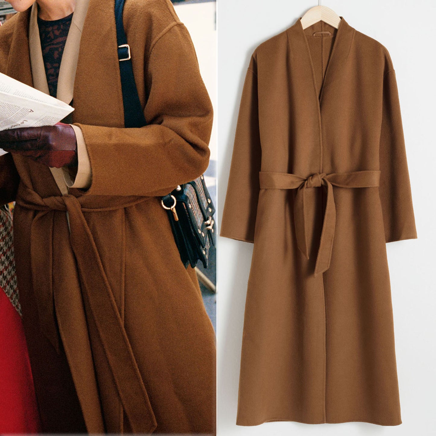 edoa Double-faced Wool Cashmere Wrap Coat 