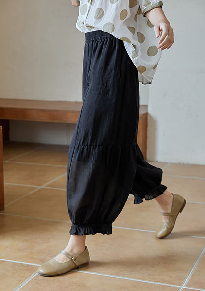 edoa High Counted Ramie Gathered Pants