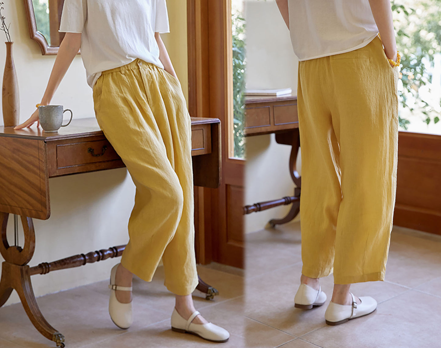 edoa High Count Linen Pants