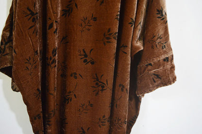 Loose Dioscorea Dyed Silk Velvet Tunic Dress dr0390 X020