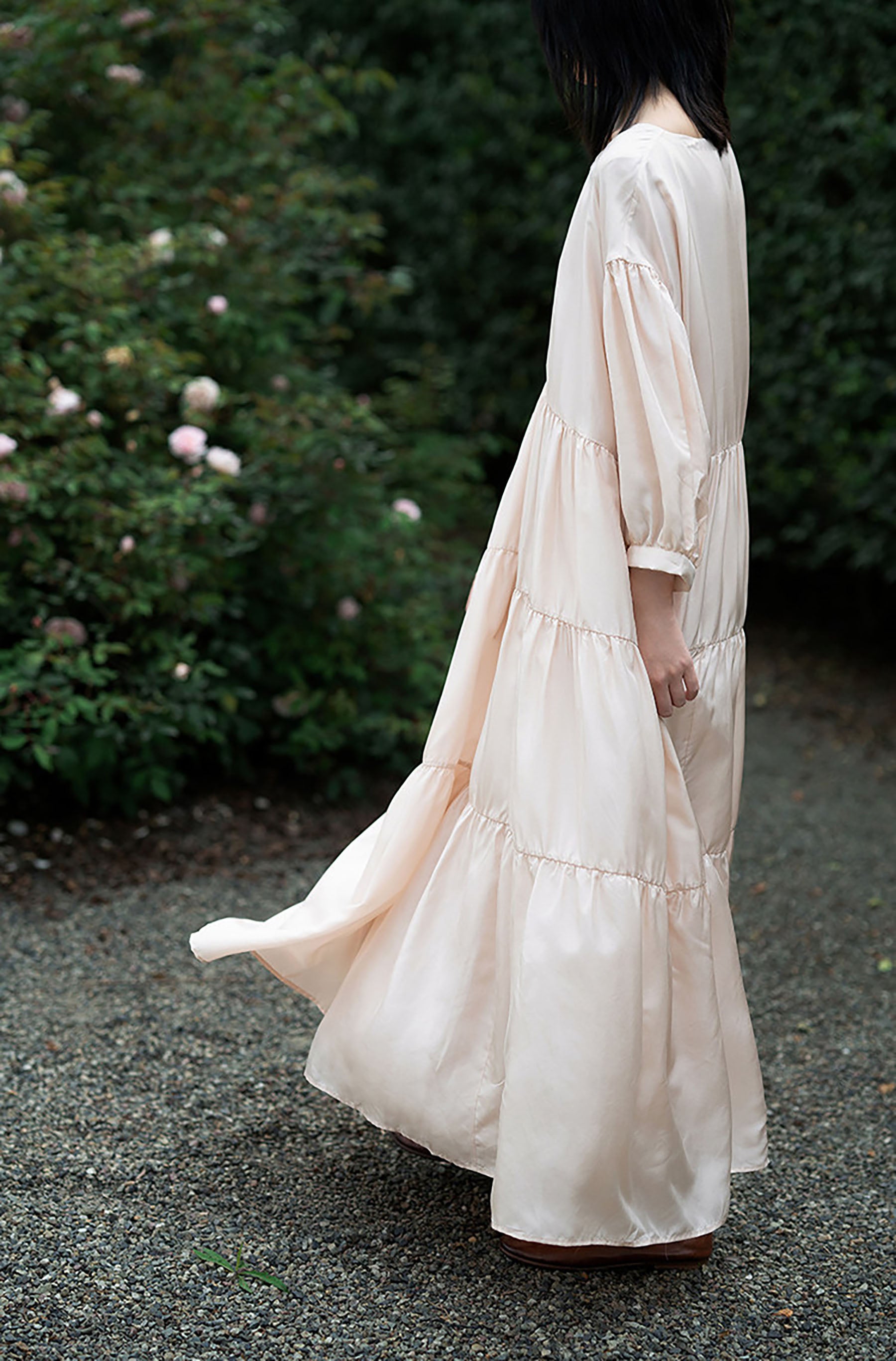 edoa Cake Silk Tiered Dress