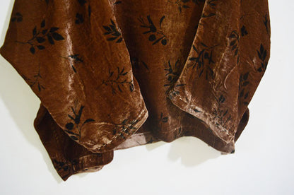 Loose Dioscorea Dyed Silk Velvet Long Sleeve T-shirt to0327 X021