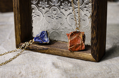 edoa Raw Crystal Wire Wrapped Necklace