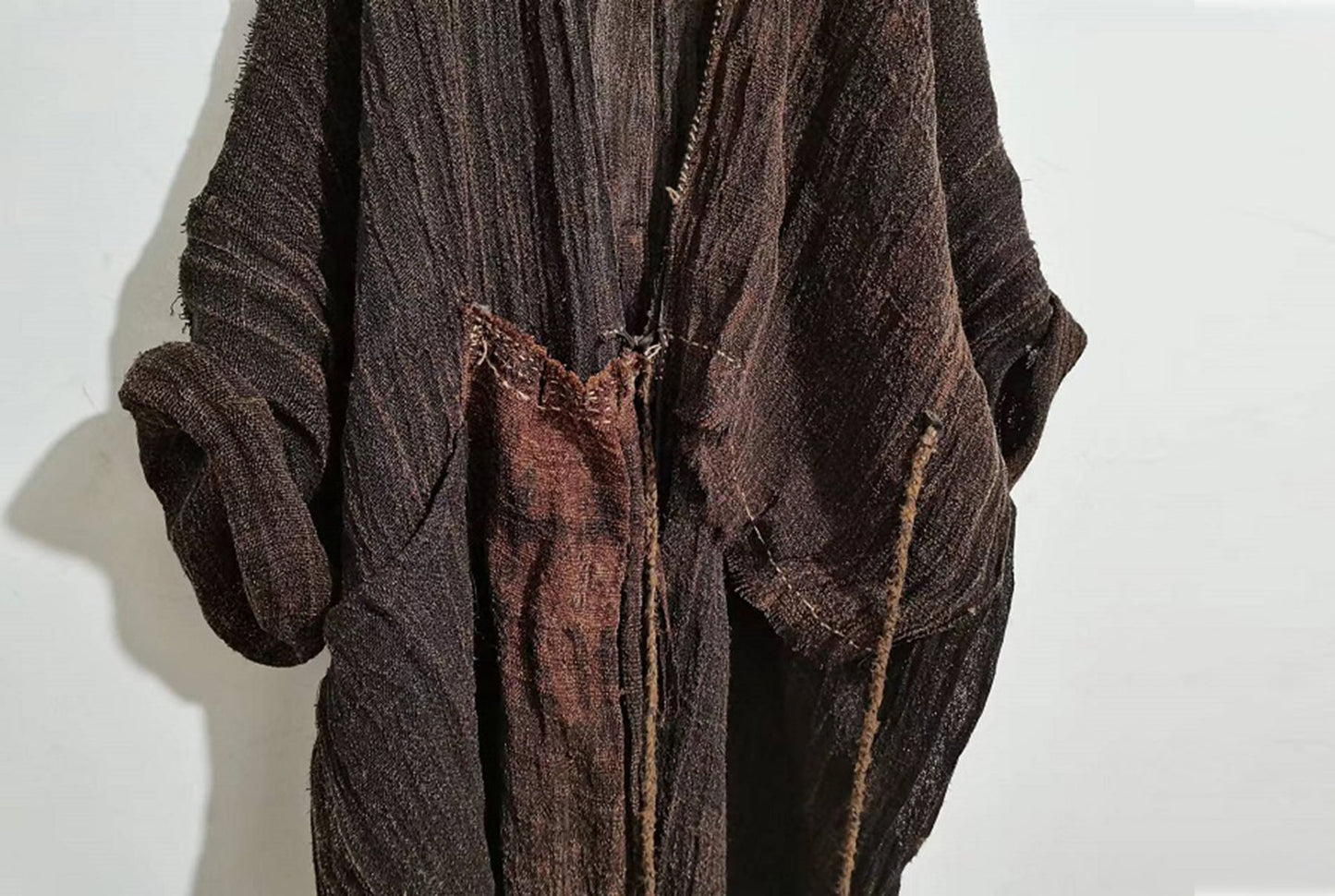 Loose Fitting Hand Woven Plant dyed Linen Cardigan Coat co0083 A644