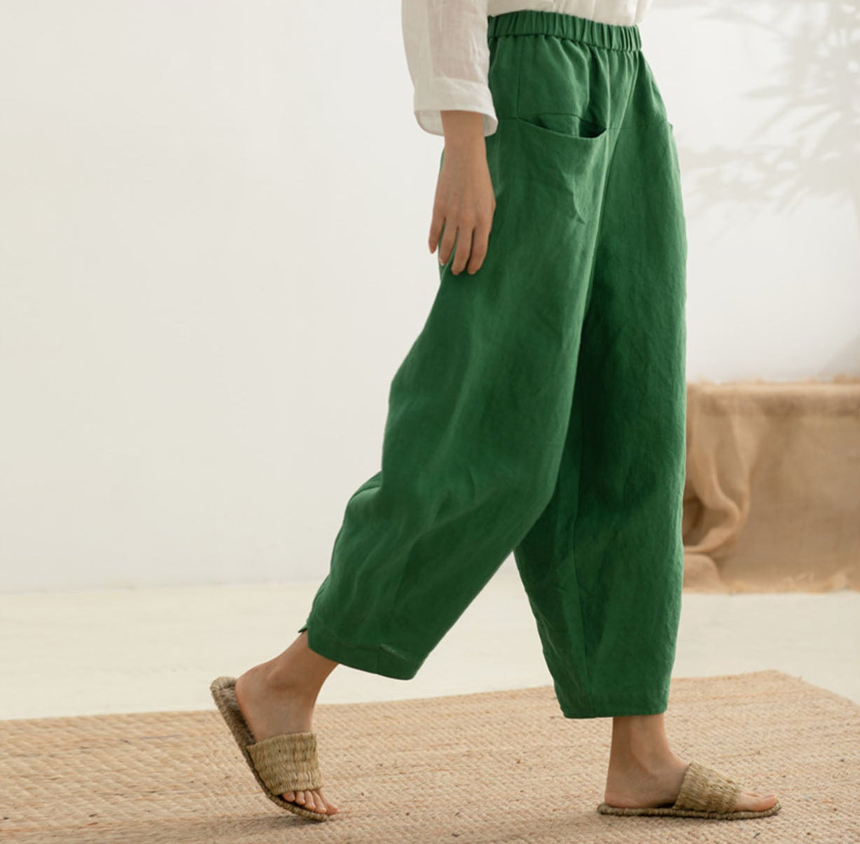 edoa St Patrick's Day Linen Pants