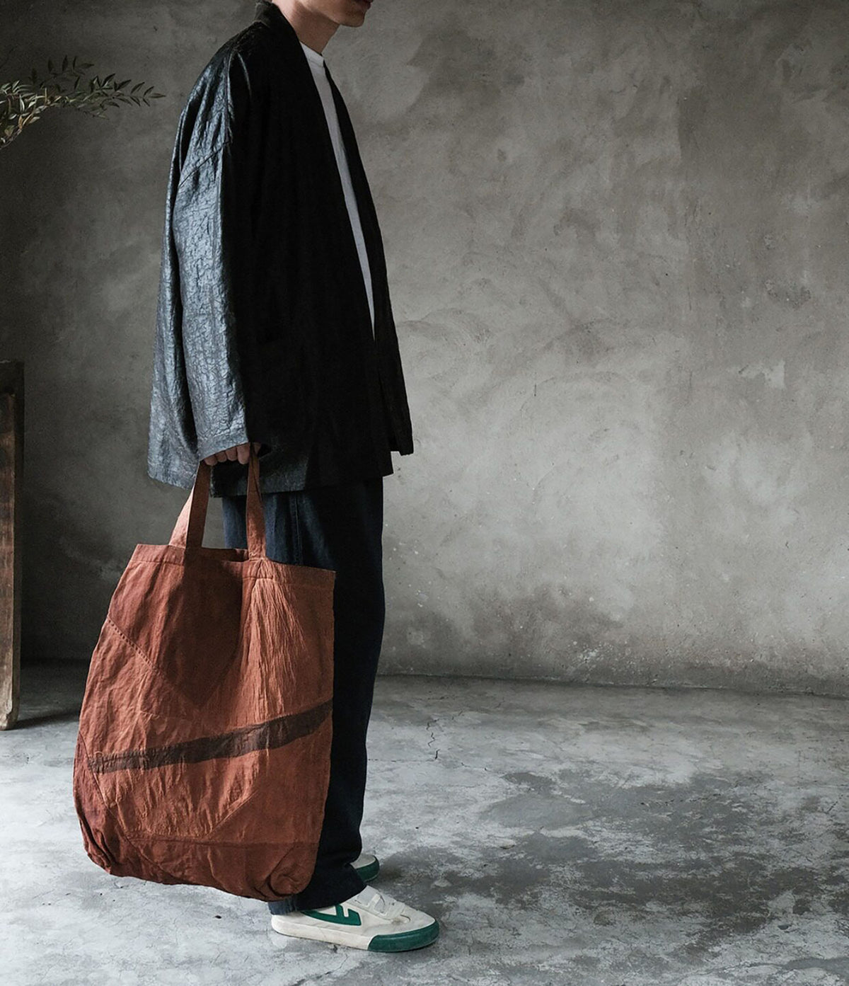 edoa Cracked Mud Silk Haori Jacket