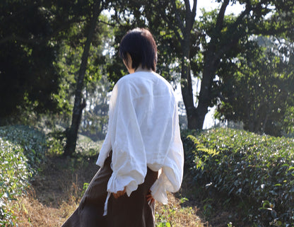 edoa White 18th Century Linen Pirate Shirt
