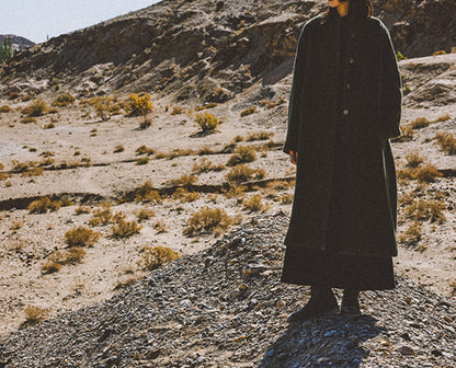 edoa Winter Boiled Wool Oversized Coat 