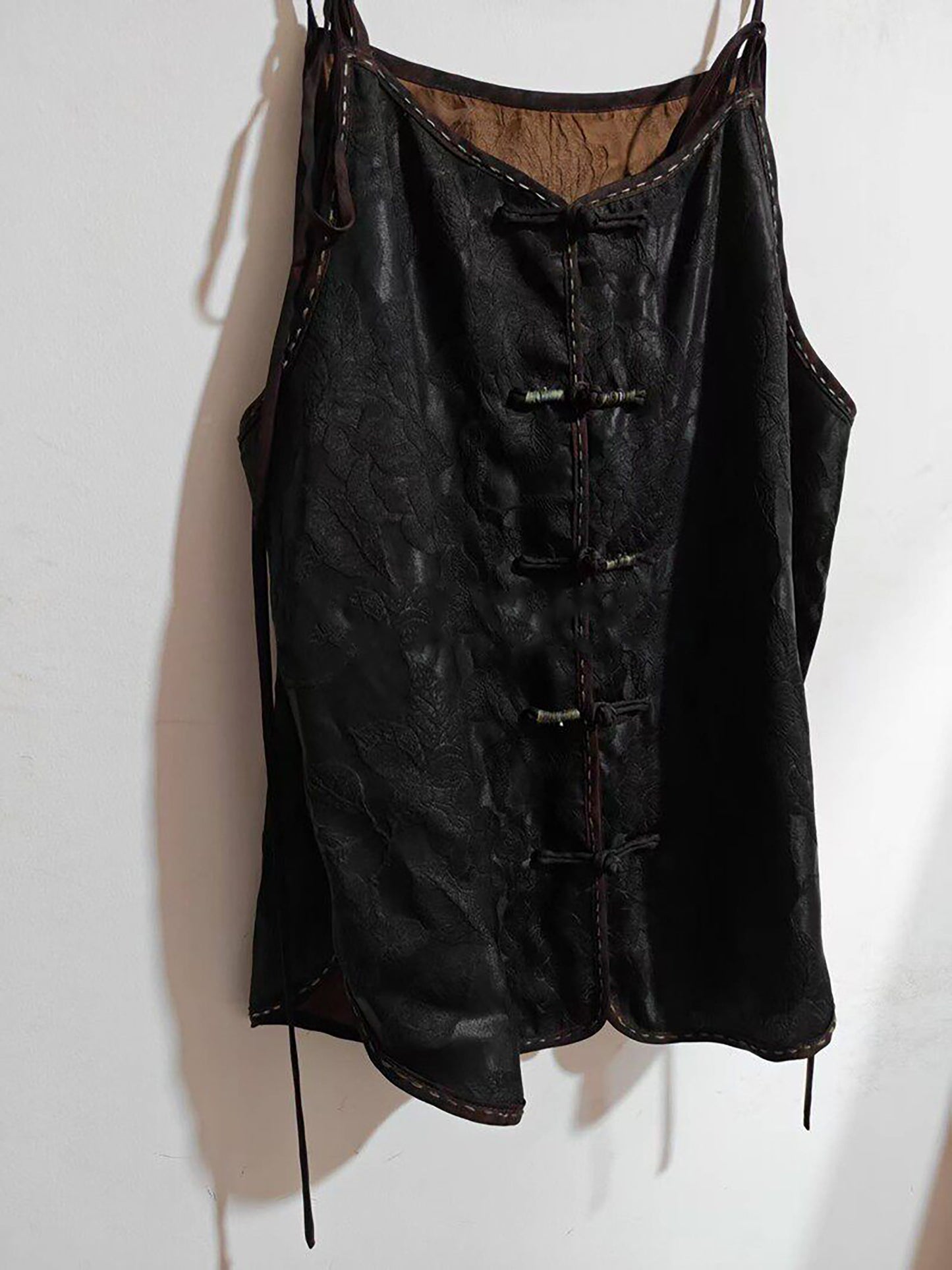 Mud Silk Jacquard Dudou Inspired Cami Top to0318 X316