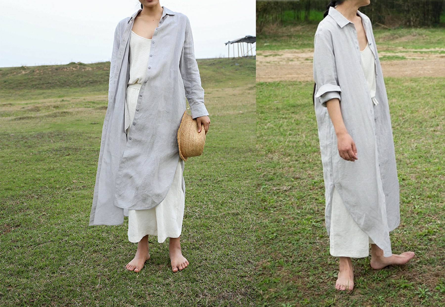 edoa Linen Shirt Dress