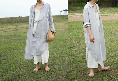 edoa Linen Shirt Dress