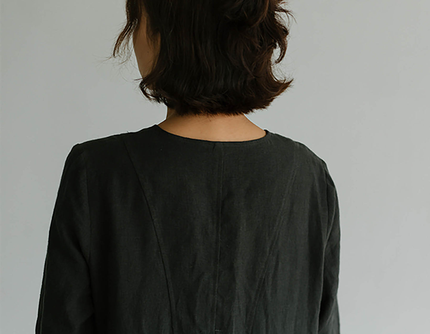 edoa Relaxed Fit Linen Cocoon Dress