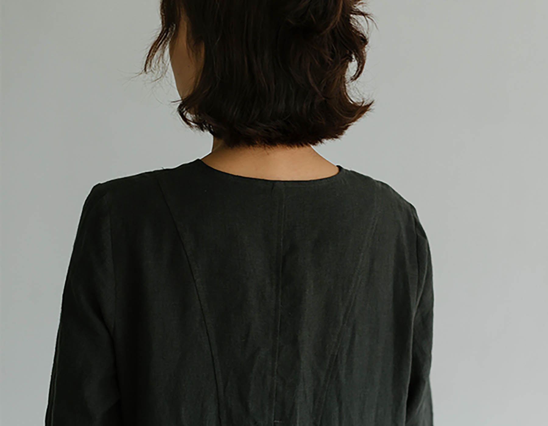 edoa Relaxed Fit Linen Cocoon Dress
