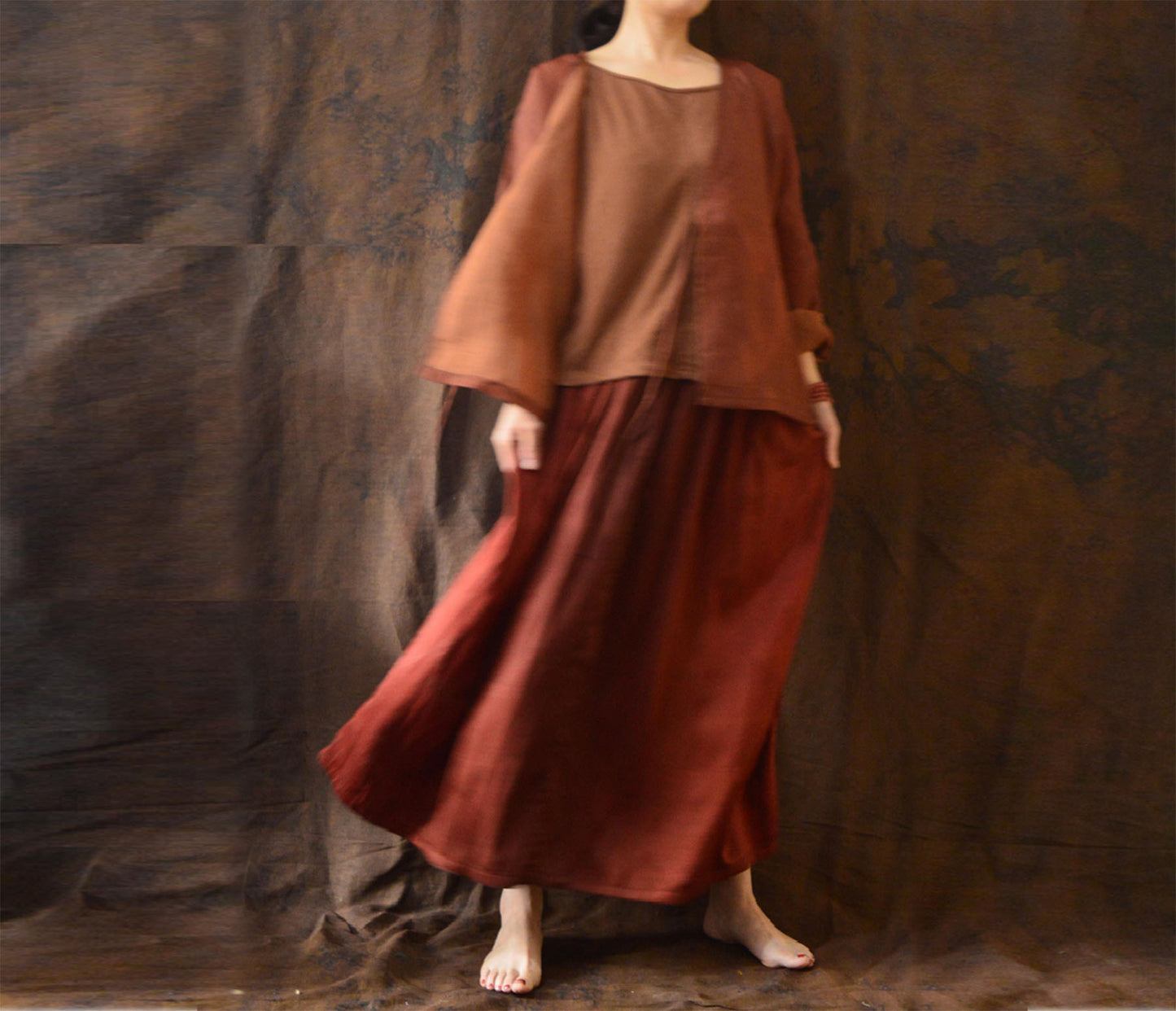 edoa Sheer Mud Silk Satin-organza Blazer