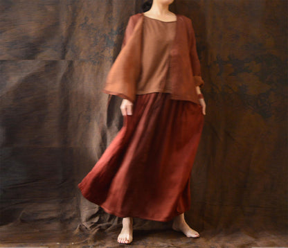 edoa Sheer Mud Silk Satin-organza Blazer