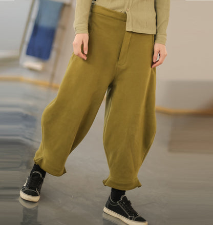 edoa Loose Unisex Cotton French Terry Cropped Pants