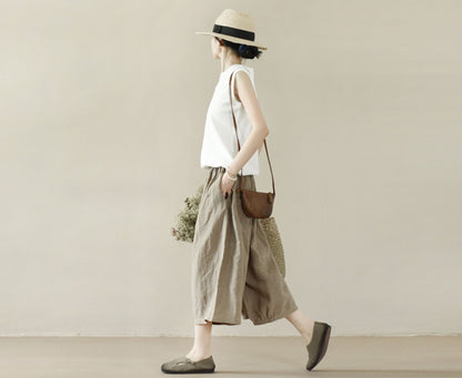 edoa Free Size Loose Fitting Linen Pants