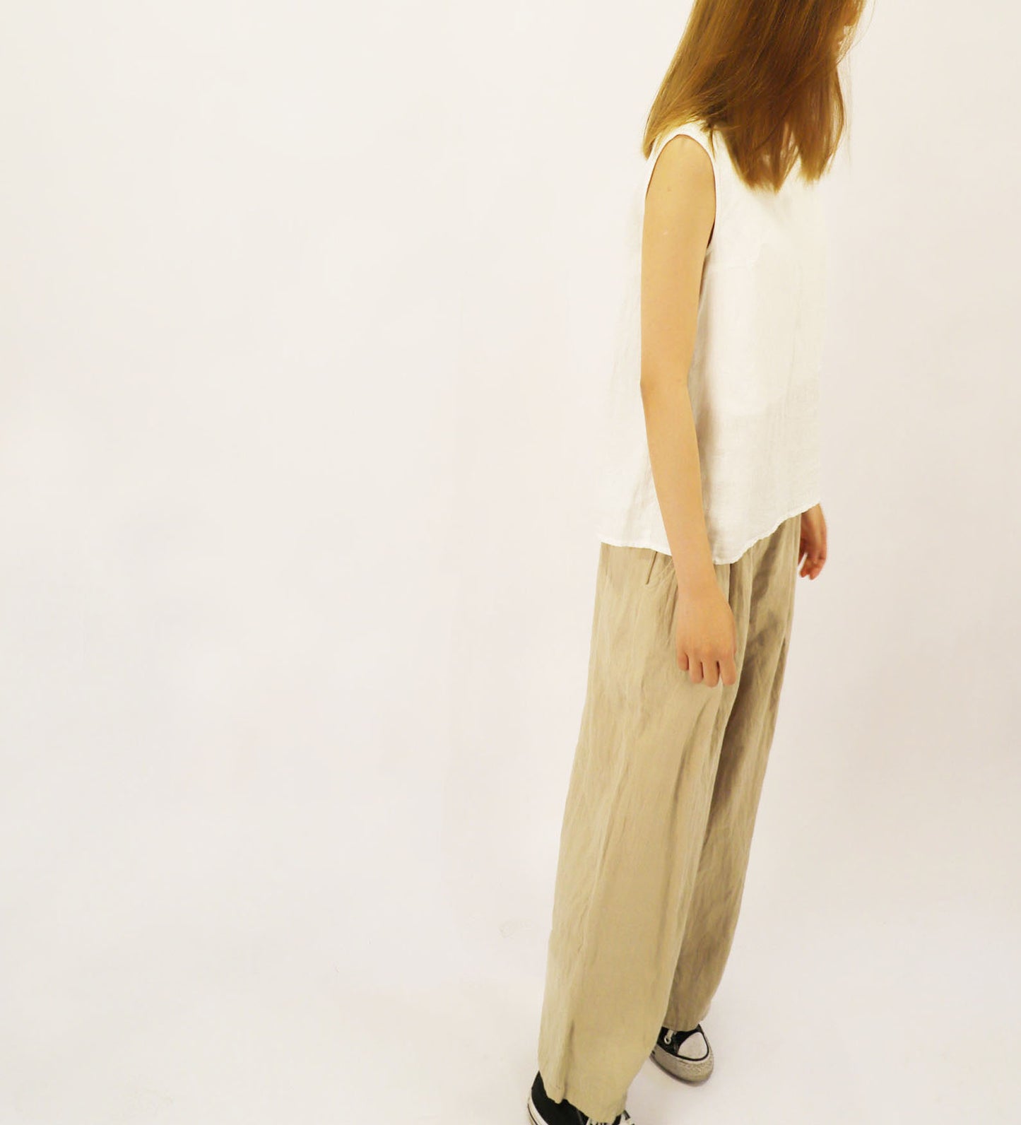 edoa Washed Linen Wide Leg Trousers