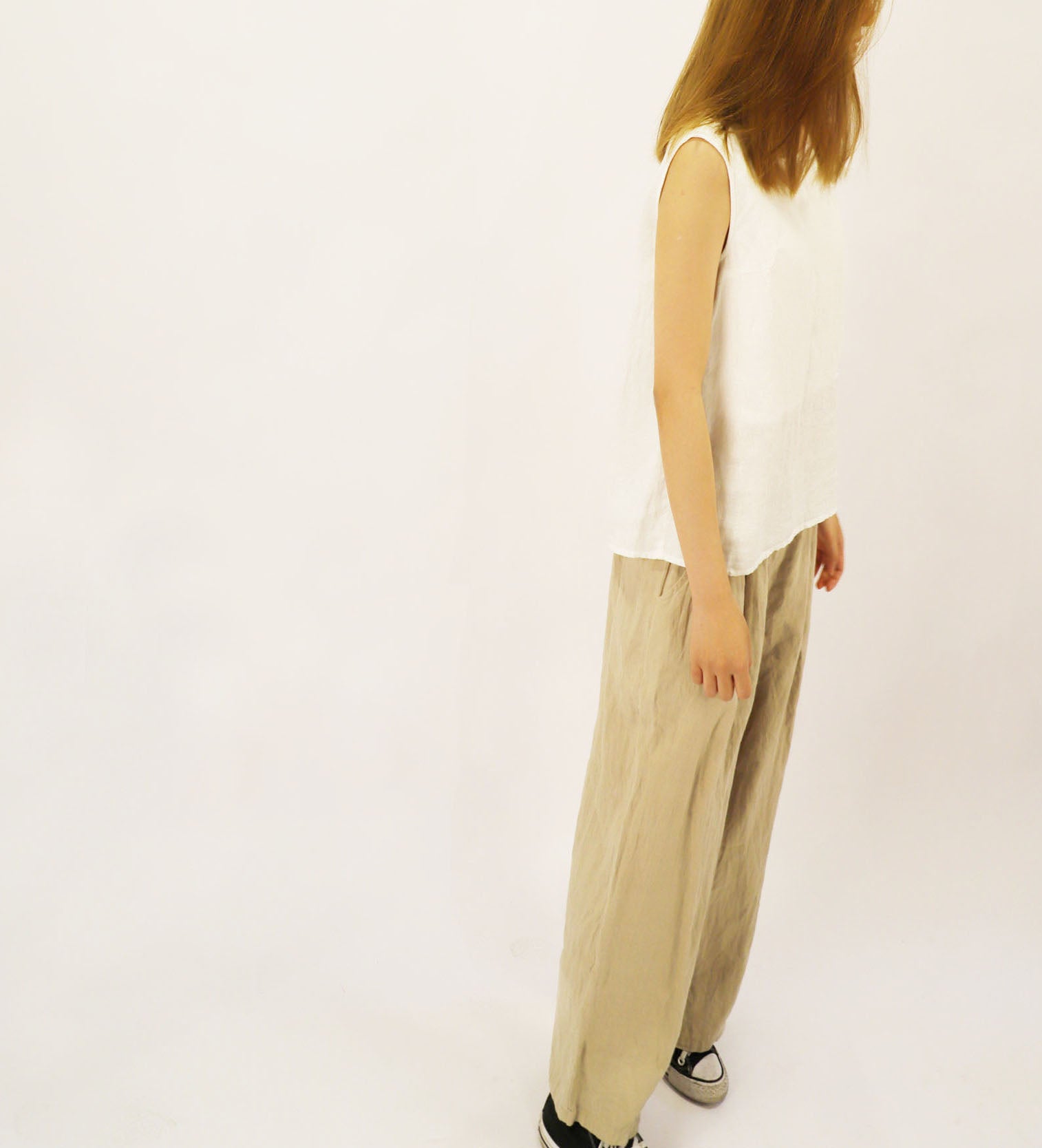 edoa Washed Linen Wide Leg Trousers